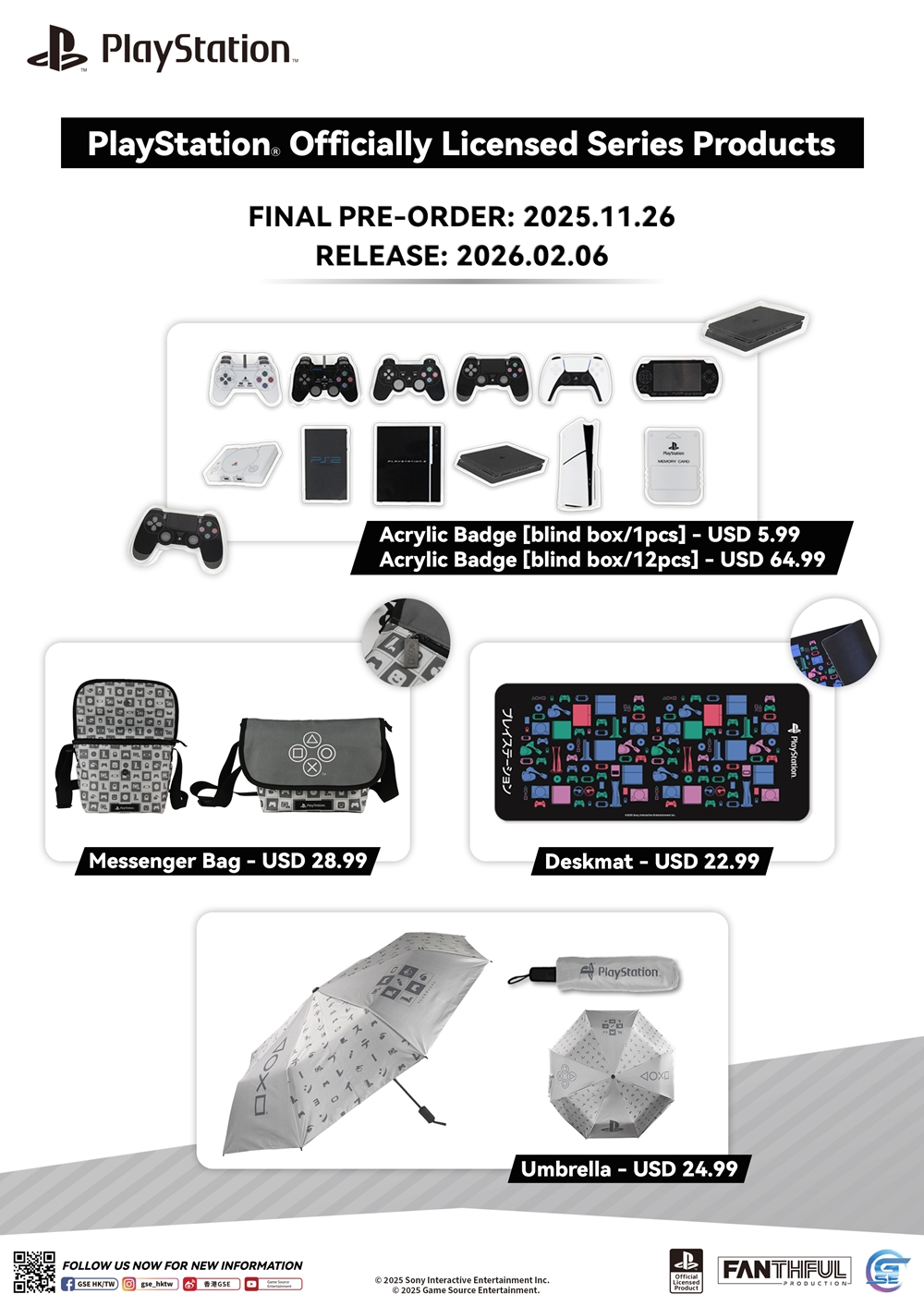 PlayStation x FANTHFUL 2025 Merchandise Price