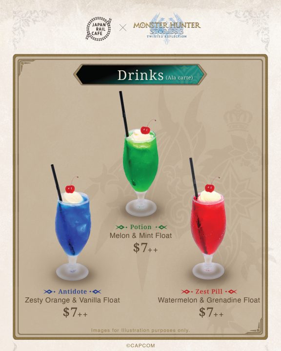 Monster Hunter Stories 3 x Japan Rail Cafe Drinks Menu