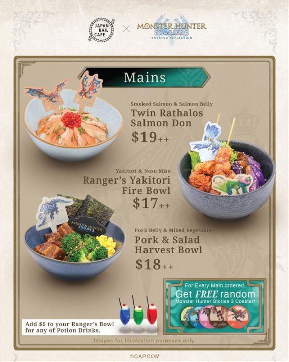 Monster Hunter Stories 3 x Japan Rail Cafe Food Menu