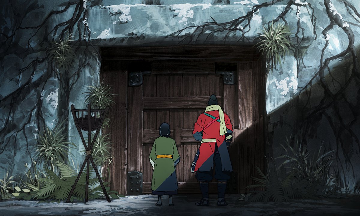 Wolf and the Divine Heir stand before a sealed door in Sekiro: No Defeat